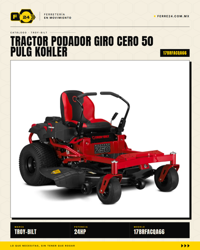 Tractor Podador Giro Cero 50" Kohler 24HP - Troy-Bilt Mustang Z50