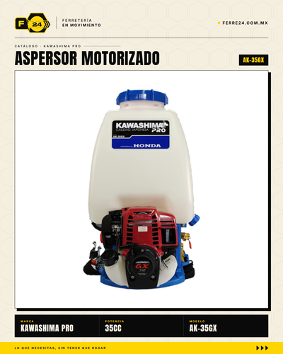 Aspersor de Mochila 35 cc — Motor Honda GX35, Tanque de 25 L