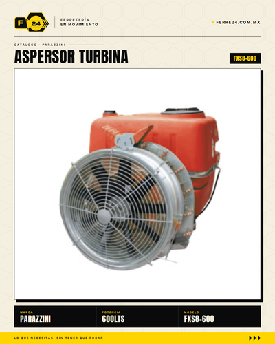 Aspersor Turbina Parazzini 600 L — PTO 50 HP · 32" · 24 Boquillas
