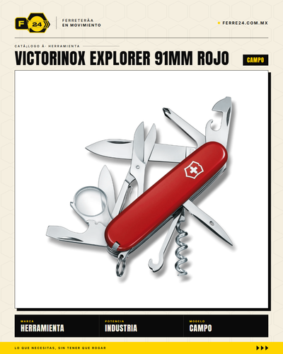 Victorinox Victorinox Explorer 91mm Rojo — Navaja 16 Funciones con Lupa