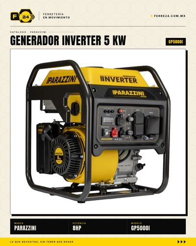 Generador Parazzini Inverter 5 KW — Respaldo Confiable para Casa, Negocio y Obra