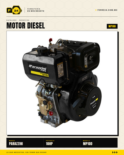 Parazzini MP10D — Motor Diesel 10HP con Arranque Eléctrico