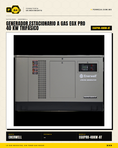 Generador Estacionario a Gas 40 kW — EGX PRO, Trifásico
