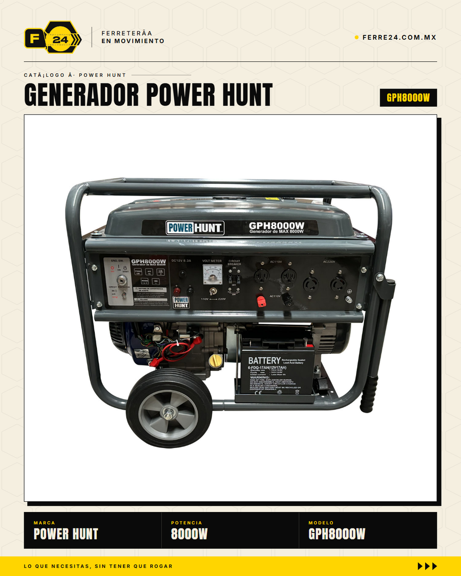 Generador Power Hunt GPH8000W 8000W 16HP — vista principal
