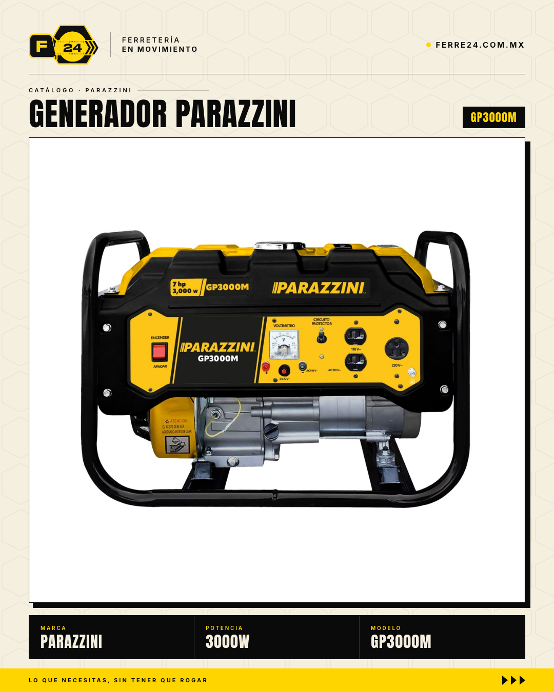 Generador Parazzini GP3000M 3000W — vista principal