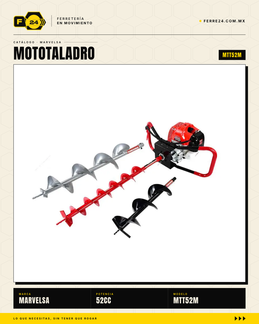Ahoyadora Kawashima MTT52M 52cc — 3 Brocas Incluidas · ferrepat_001
