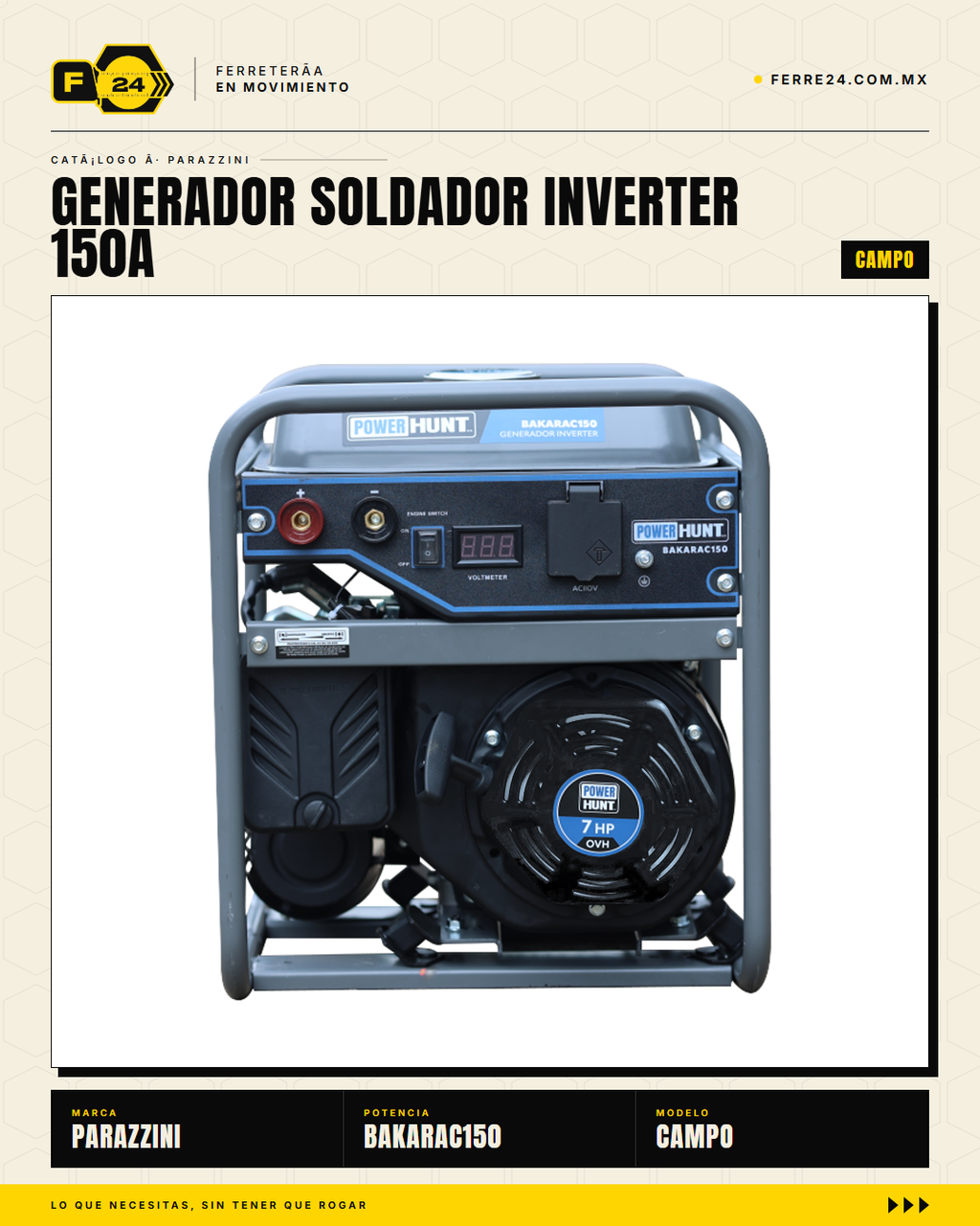 Generador Soldador Inverter Power Hunt BAKARAC150 150A — vista principal