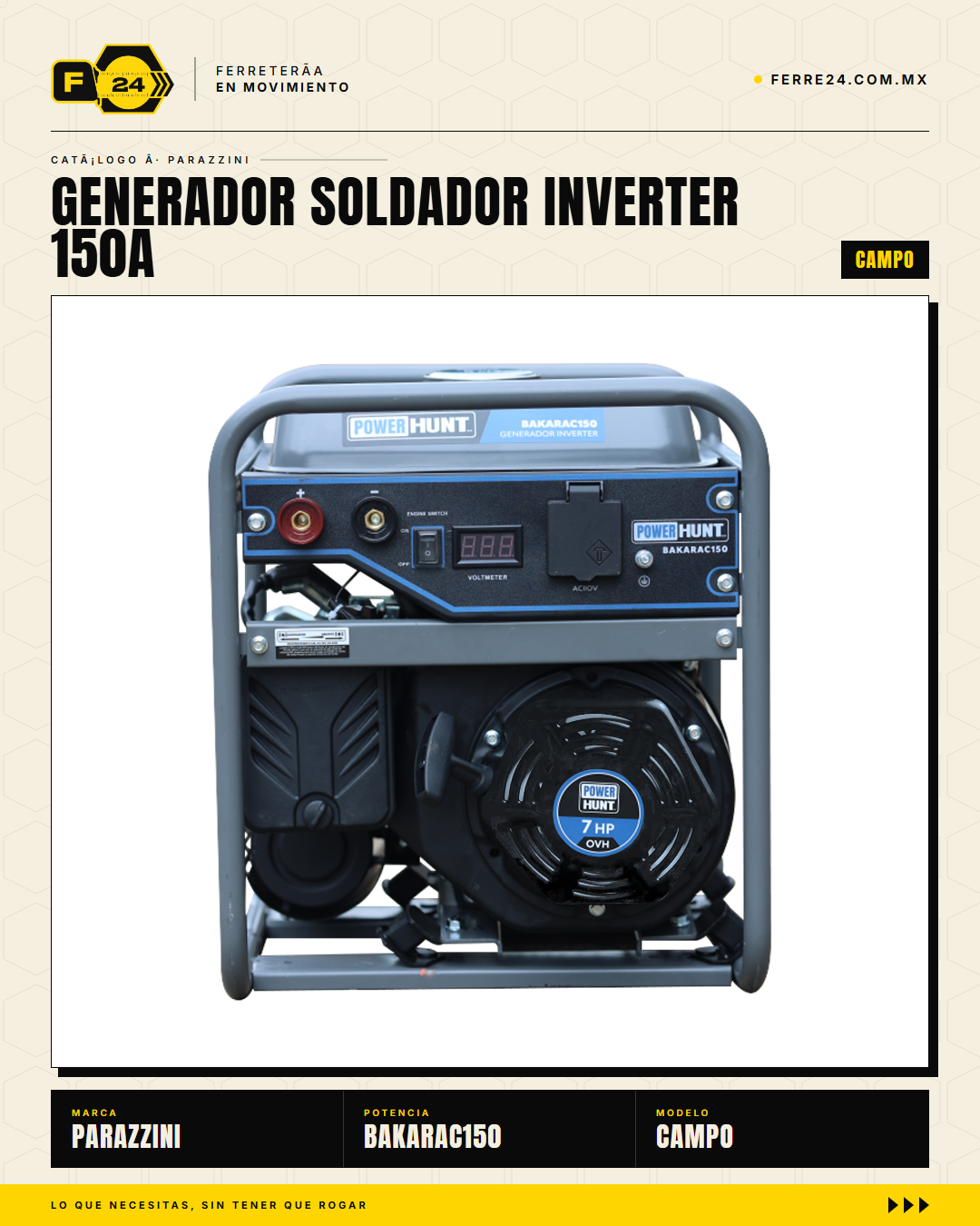 Generador Soldador Inverter Power Hunt BAKARAC150 150A — vista principal
