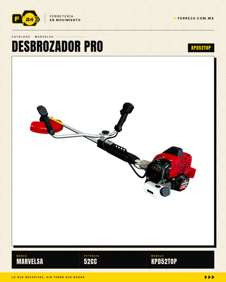 Desbrozador Kawashima Pro 52cc — Potencia 2T para terrenos exigentes