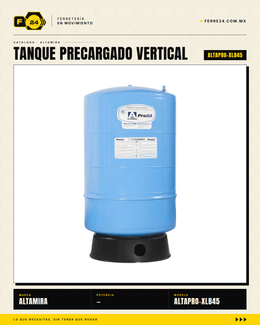 Tanque Precargado Vertical ALTAMIRA PRO XLB45 — 45 Gal, 125 psi, Diafragma, Garantía 6 Años