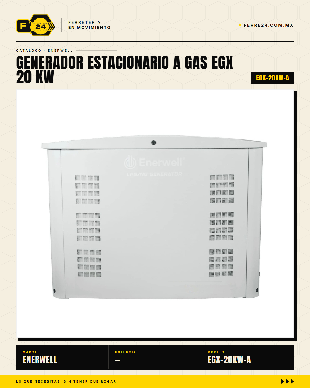 Generador Estacionario a Gas 20 kW — EGX · hero_001