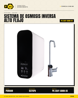 Sistema Ósmosis Inversa PURIKOR 537 GPD — 4 Etapas Sin Tanque