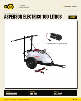 Kawashima AKE100P — Aspersor Eléctrico de Remolque 100 L