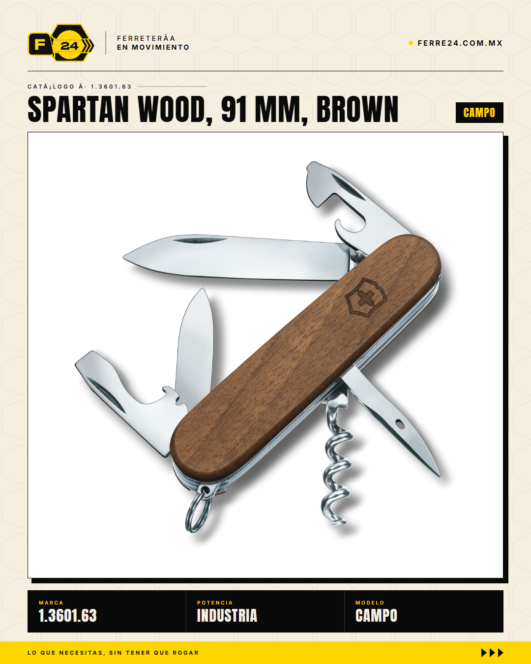 Victorinox Spartan Wood 91mm Nogal — Navaja 16 Funciones Madera — vista principal