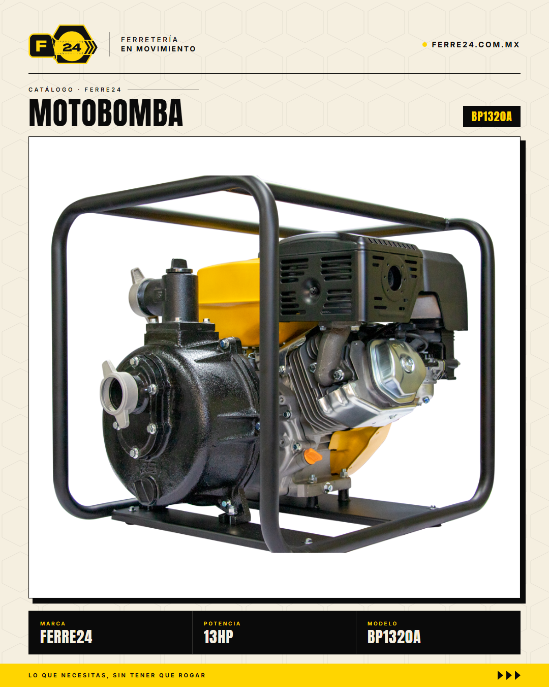 Motobomba Alta Presión 13 HP — 2", 85 m de Altura · hero_001