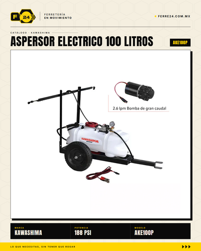 Kawashima AKE100P — Aspersor Eléctrico de Remolque 100 L
