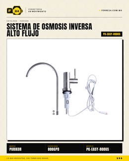 PURIKOR PK-EASY-800US — Ósmosis Inversa 800 GPD Sin Tanque