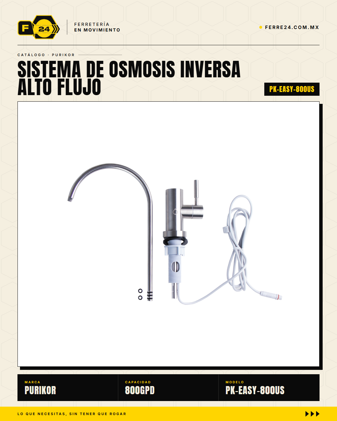 PURIKOR PK-EASY-800US — Ósmosis Inversa 800 GPD Sin Tanque · hero_001
