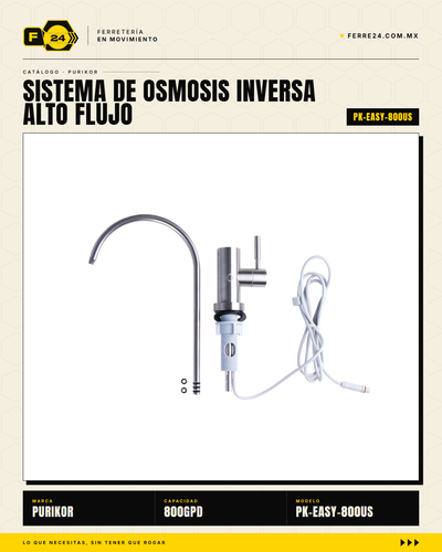 PURIKOR PK-EASY-800US — Ósmosis Inversa 800 GPD Sin Tanque
