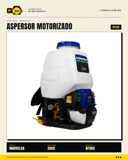 Aspersor Motorizado Kawashima KF35X — Motor 4T 35cc, Tanque 25 L