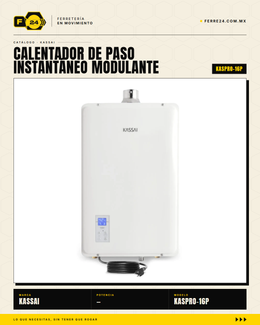 Calentador de Paso Instantáneo Modulante KASSAI KASPRO-16P — 16 L