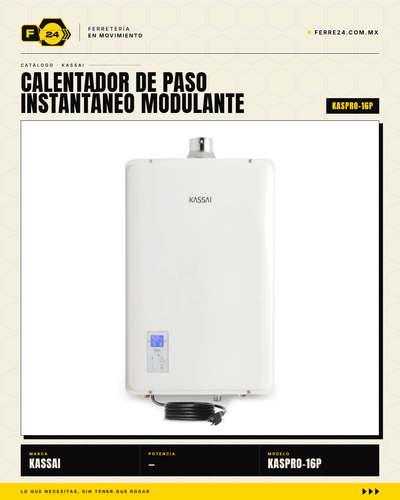 Calentador de Paso Instantáneo Modulante KASSAI KASPRO-16P — 16 L