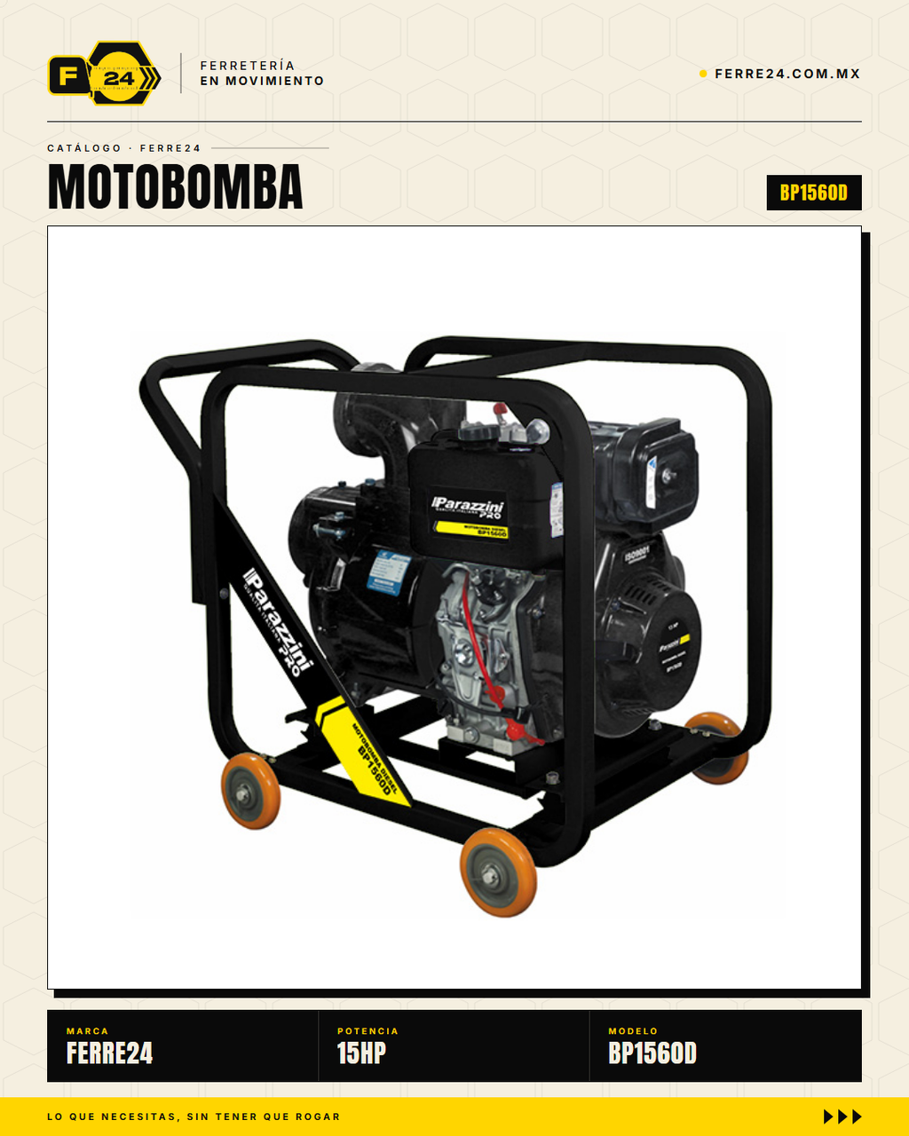 Motobomba Diésel Autocebante 15 HP — 6", el Máximo Caudal · hero_001