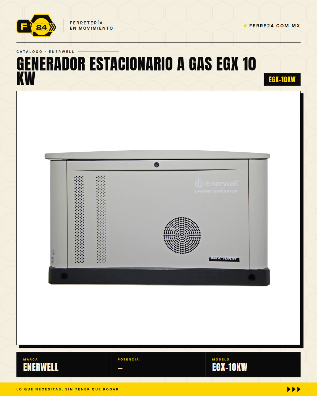Generador Estacionario a Gas 10 kW — EGX · hero_001