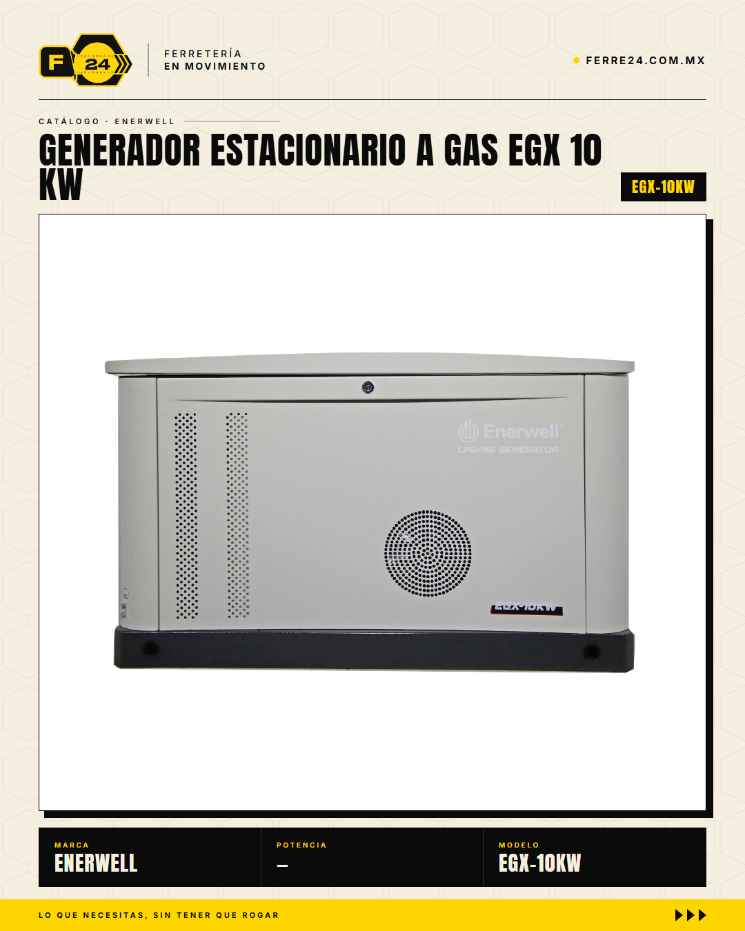Generador Estacionario a Gas 10 kW — EGX · hero_001