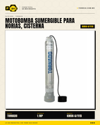 Bomba Sumergible TORNADO 4" 1.1 HP — Norias, Cisternas y Pozos hasta 50 m · hero_001