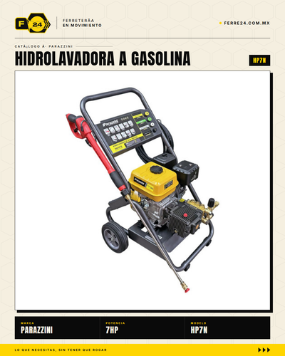 Hidrolavadora a Gasolina Parazzini HP7N — 7 HP / 2,700 PSI / 4T OHV