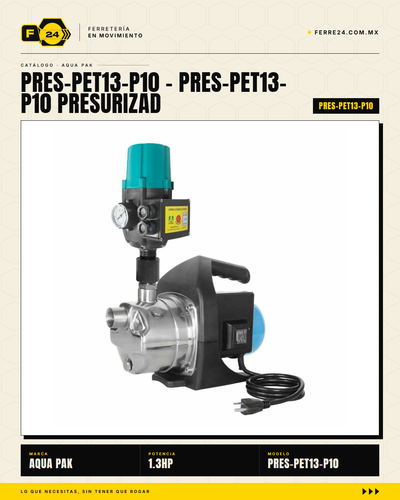 PRES-PET13-P10 Presurizador individual con kit de presión