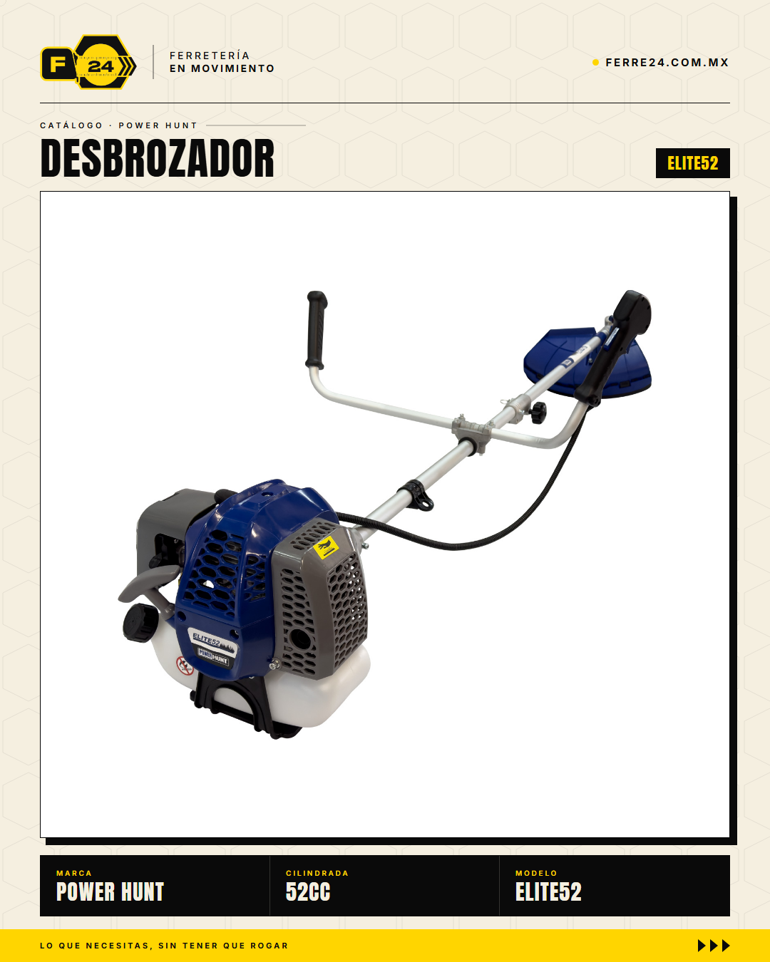 Desbrozadora Power Hunt ELITE52 52 cc — Eje Partido · hero_001