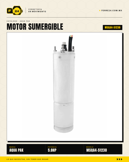 Motor Sumergible AQUA PAK MSQA4-51230 — 5 HP, 1x230 V, IP68, Acero Inox 304, Serie 4"