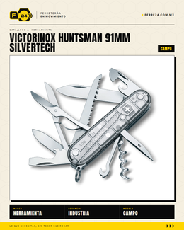 Victorinox Huntsman 91mm SilverTech — 15 Funciones con Sierra