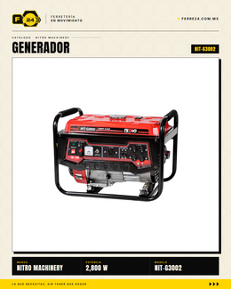 Generador a gasolina 2,800 W Nitro Machinery NIT-G3002