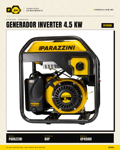 Generador Inverter Parazzini GP4500I — 4.5 KW Onda Pura