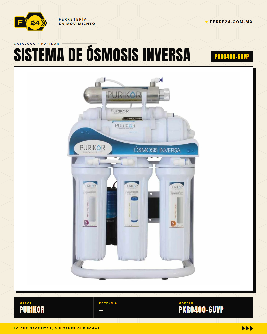 Ósmosis Inversa PURIKOR 400 GPD — 6 Etapas con Luz UV · hero_001