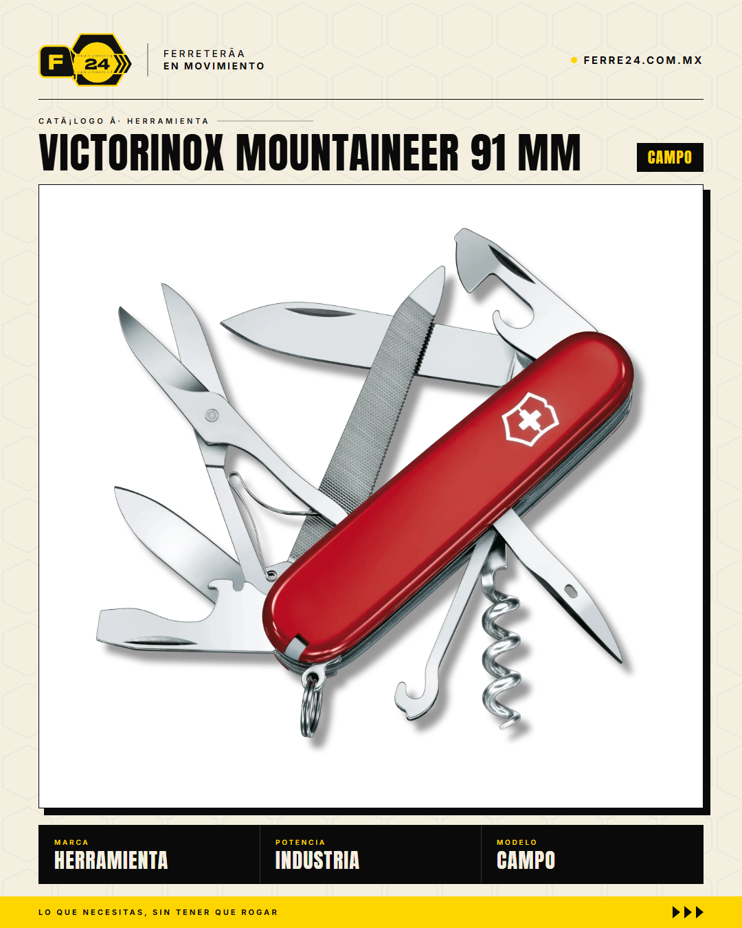 Victorinox Mountaineer 91mm — Navaja Multiusos 18 Funciones Roja — vista principal