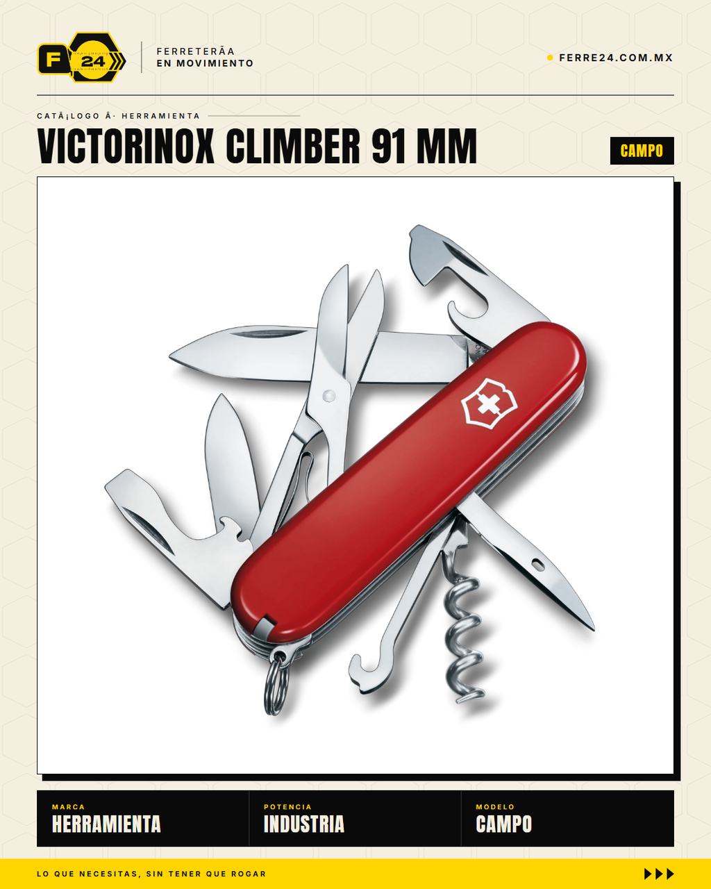 Victorinox Climber 91mm Rojo — Navaja 18 Funciones con Alicates — vista principal