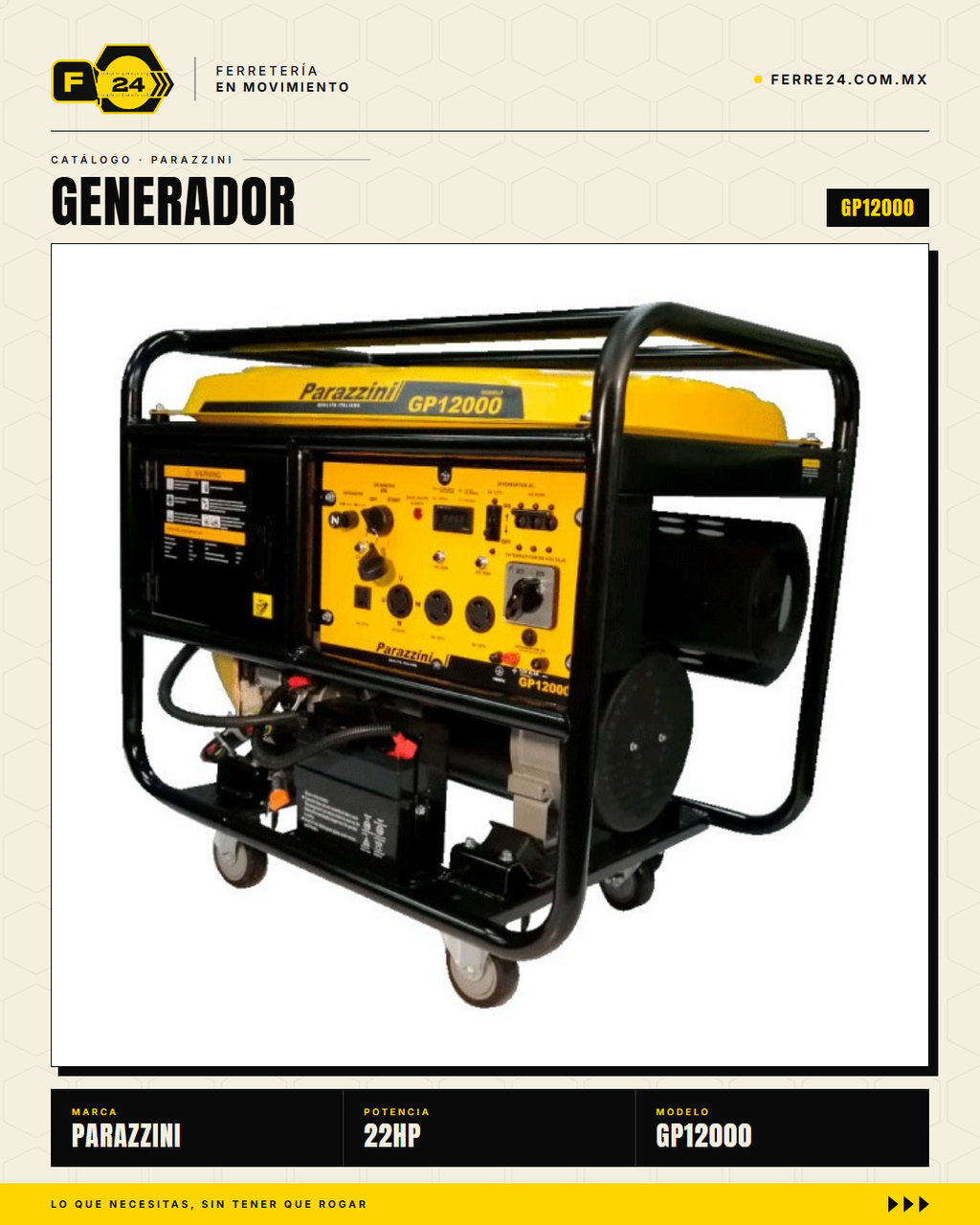 Generador Parazzini GP12000 — 12,000 W y Arranque Eléctrico · hero_001