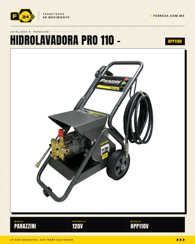 Hidrolavadora Eléctrica Parazzini HPP110V — 2,500 W / 2,200 PSI / 110-120V