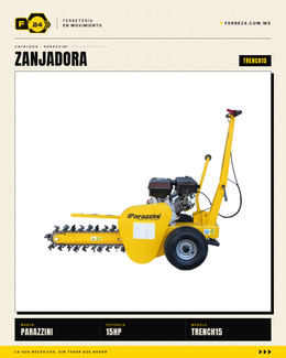 Zanjadora Parazzini TRENCH15 — Motor 15 HP con doble filtro de aire