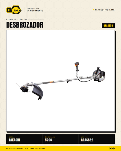 Desbrozadora Takashi GRASS52 52 cc — Guarda Ancha, Kit Completo