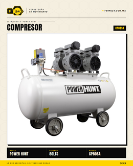 Compresor 80 L libre de aceite, doble conexión rápida. Aire limpio para pintura y neumática. Sin kit: tú usas tus accesorios.