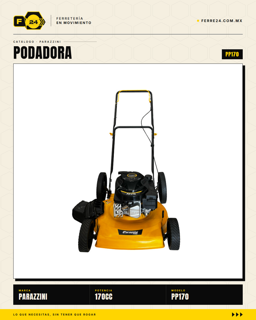 Podadora Parazzini Pro 170cc Autopropulsada — Cuchilla 21 Pulg · hero_001