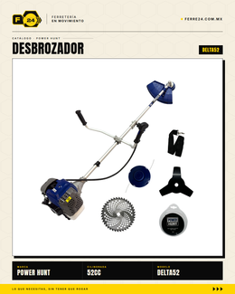 Desbrozadora Power Hunt DELTA52 52 cc — Con Cuchilla de Fábrica