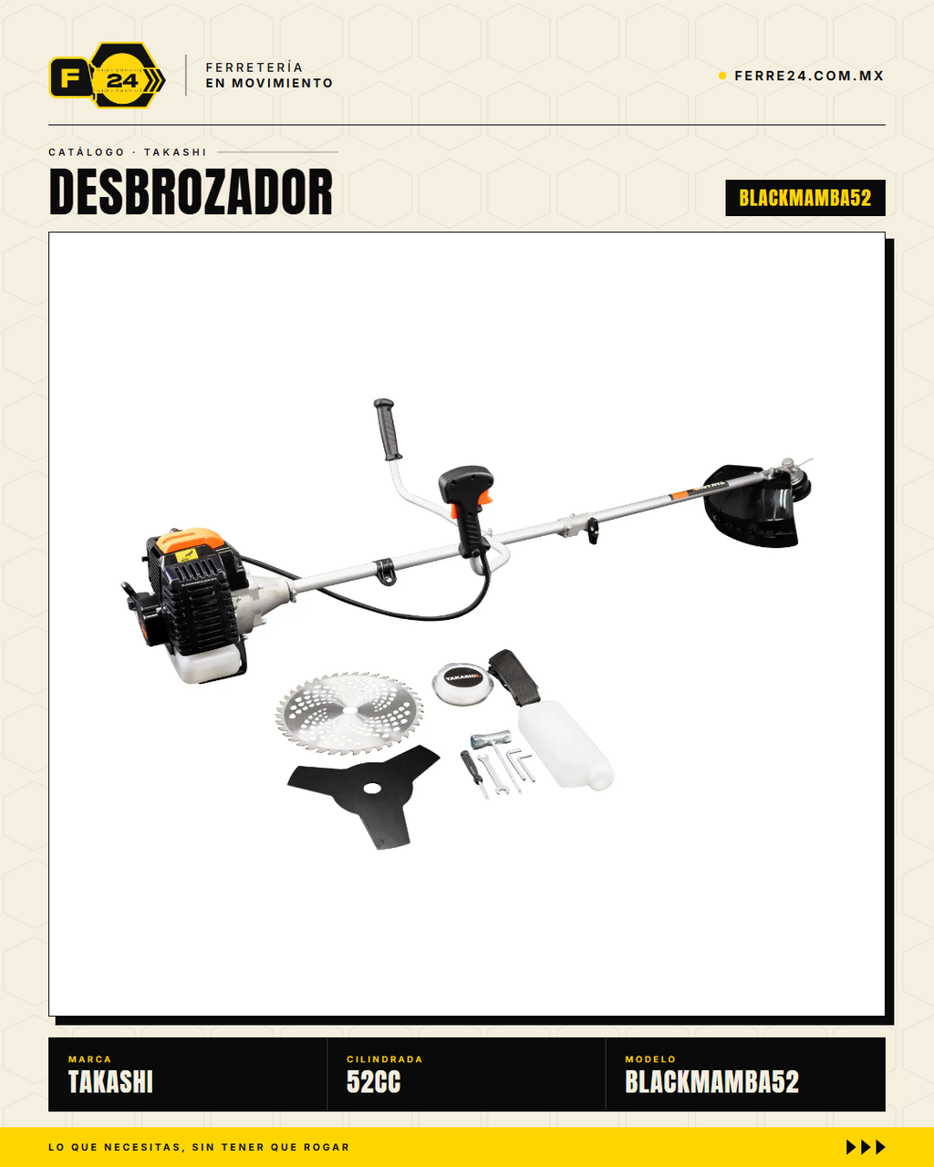 Desbrozadora Takashi BLACKMAMBA52 52 cc — Eje Partido · hero_001