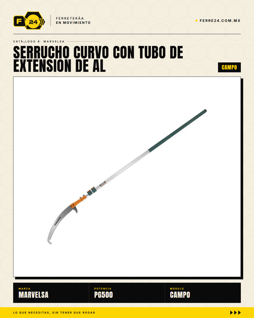 Serrucho telescópico Kawashima PG500 — vista completa 5 m