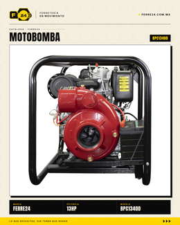 Motobomba Diésel Centrífuga 13 HP — 4", 2,010 L/min
